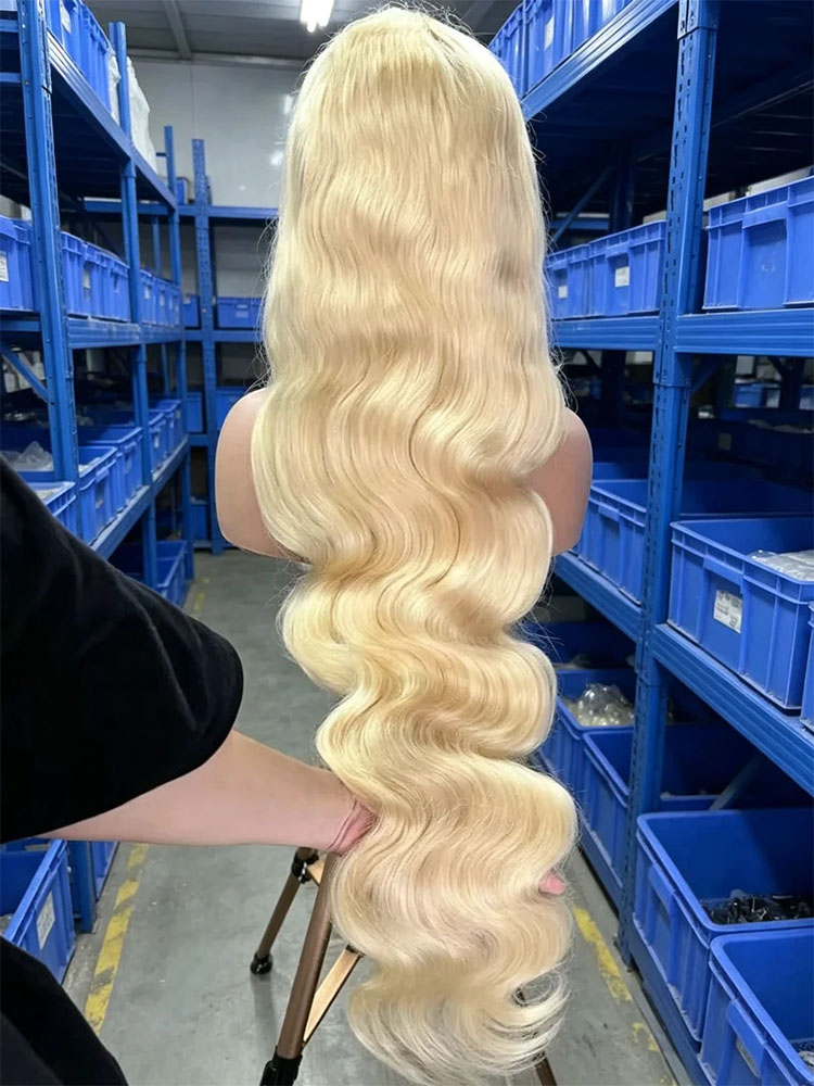 613 Blonde Body Wave Lace Front Wig - วิกผมแท้ลูกไม้ด้านหน้า HD ขนาด 36 40 นิ้ว
