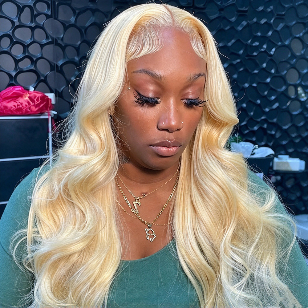 613 Blonde Body Wave Lace Front Wig - วิกผมลูกไม้ด้านหน้า 13x4 สีบลอนด์ 613 ลอนคลื่นธรรมชาติ ถอนไรผมมาแล้ว