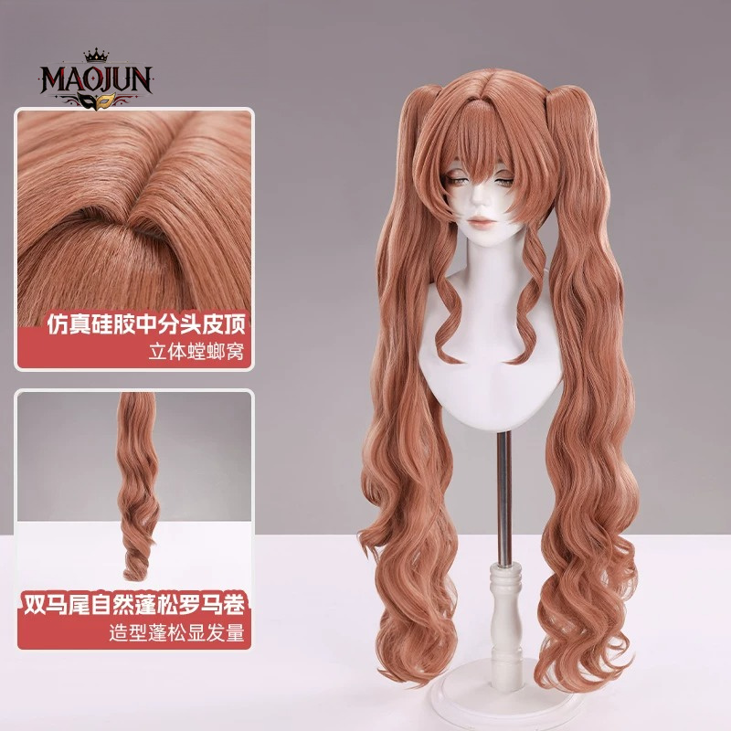 Hair Clips - วิกผม Angelina Cos ผมยาวลอนโรมัน หางม้าคู่ แบบกิ๊บหนีบ