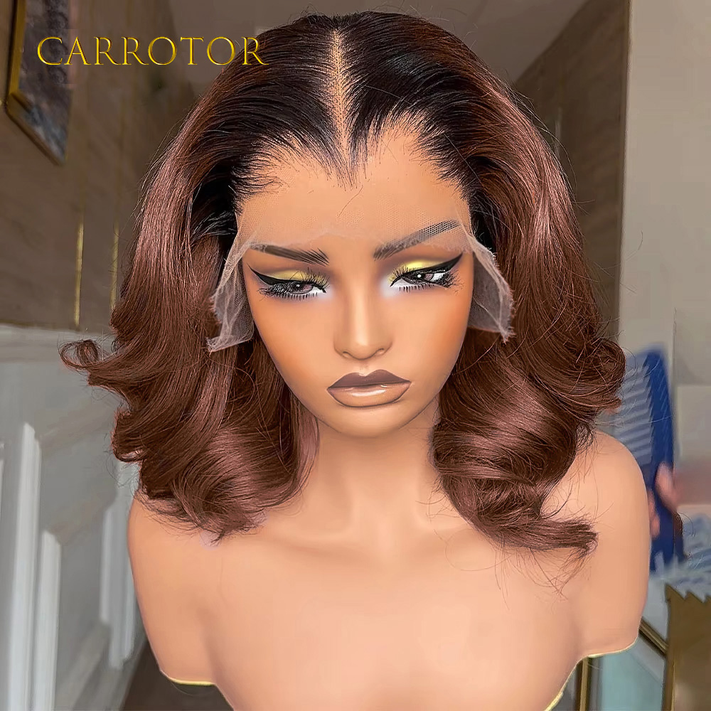 Lace Front Wigs - วิกผมลูกไม้แบบใส 13x4 สี 1b4 แบบไล่สี ทรงผมลอนลึก