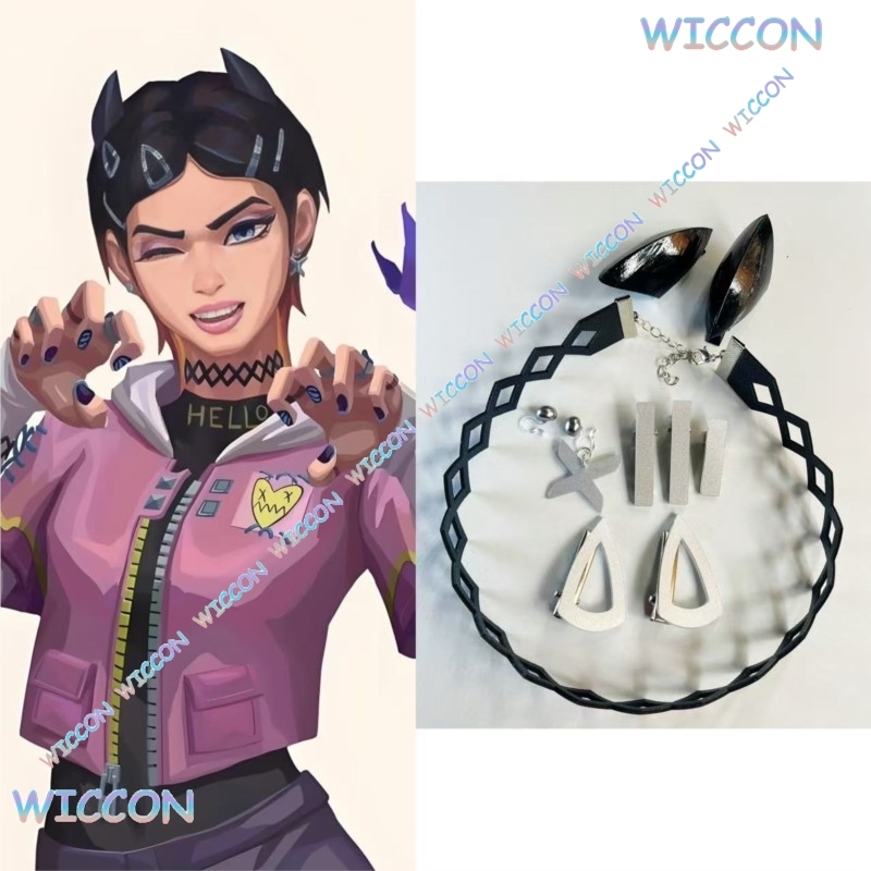 Hair Clips - Valorant กานพลูคลิปคอต่างหูผีเสื้อคอสเพลย์อุปกรณ์เสริมเกมบทบาท Play Party อะนิเมะตกแต่งผมฮาโลวีน