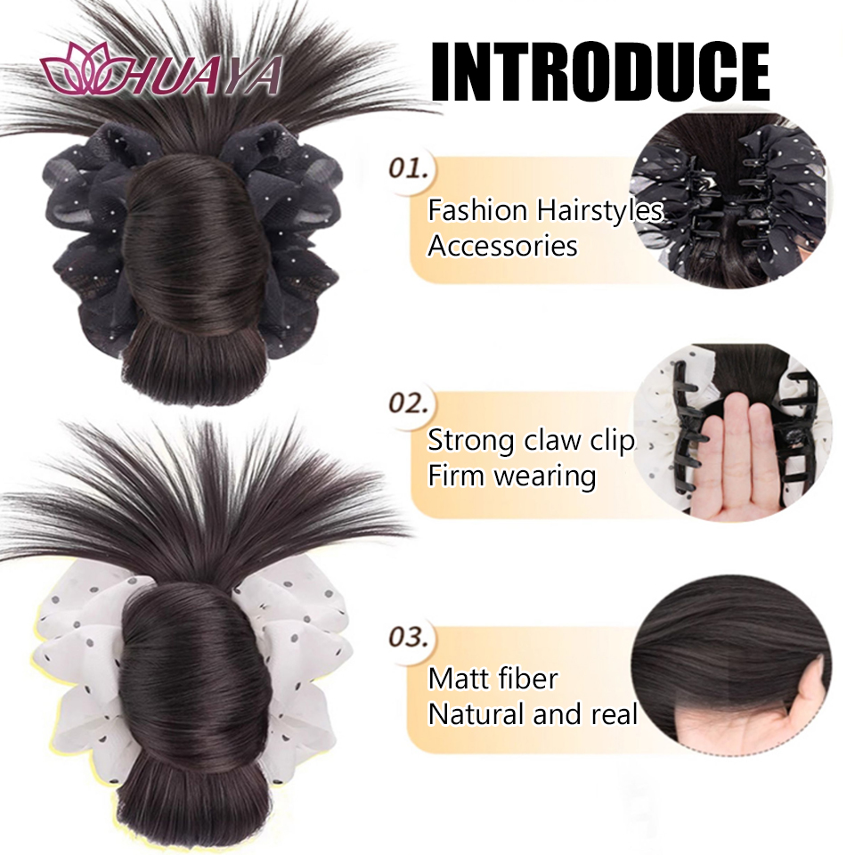 สังเคราะห์ Claw คลิปต่อผมหางม้ - Claw Clip Messy Bun Hair Piece บทวิจารณ์และราคา