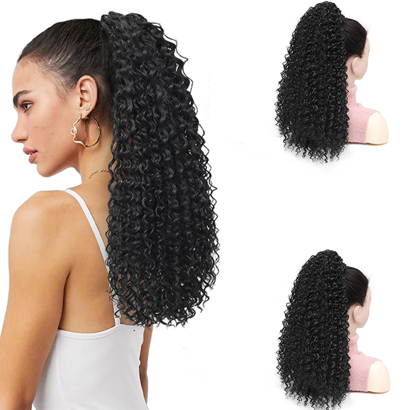 แฮร์พีซหางม้าหยิกสไตล์แอฟโฟร ห - Drawstring Afro Curly Puff Ponytail บทวิจารณ์และราคา