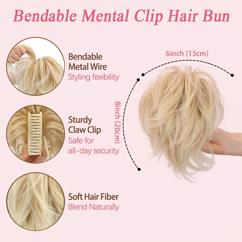 ผมต่อหางม้าแบบกิ๊บหนีบสังเคราะ - Claw Clip Messy Bun Hair Piece บทวิจารณ์และราคา
