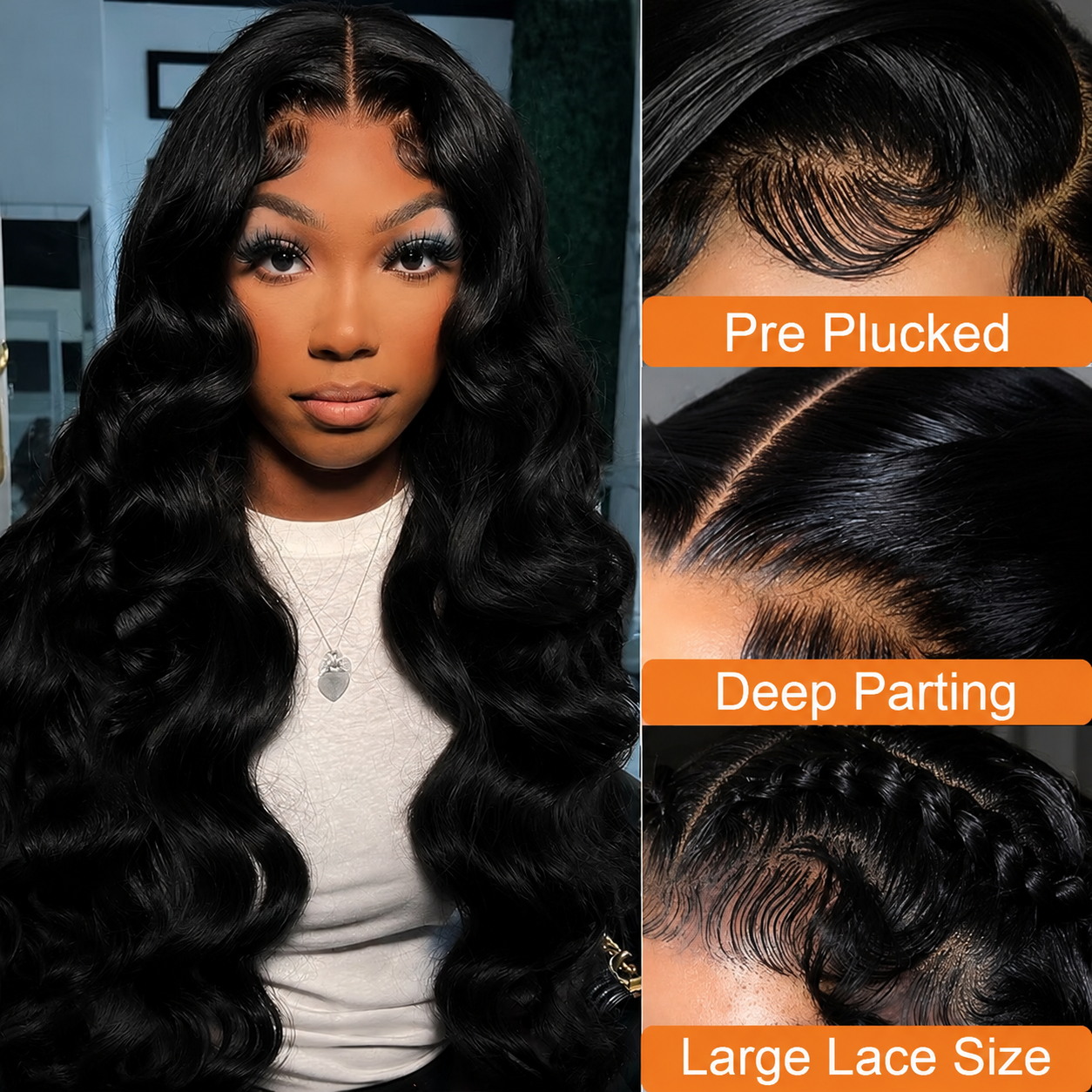 วิกผมมนุษย์แบบลูกไม้โปร่งใส HD - Hd Lace Frontal Wig Human Hair Pre Plucked บทวิจารณ์และราคา
