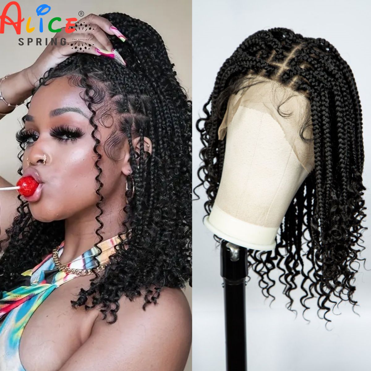 Knotless กล่อง Braided Wigs กั - Synthetic Braided Wigs For Black Women บทวิจารณ์และราคา