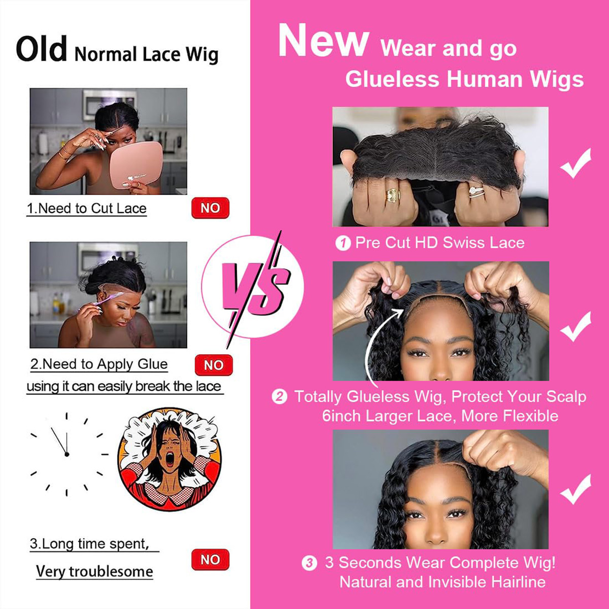 ผมแท้เวียดนามแบบซุปเปอร์ดับเบิ - Glueless Wear And Go Human Hair Wig บทวิจารณ์และราคา