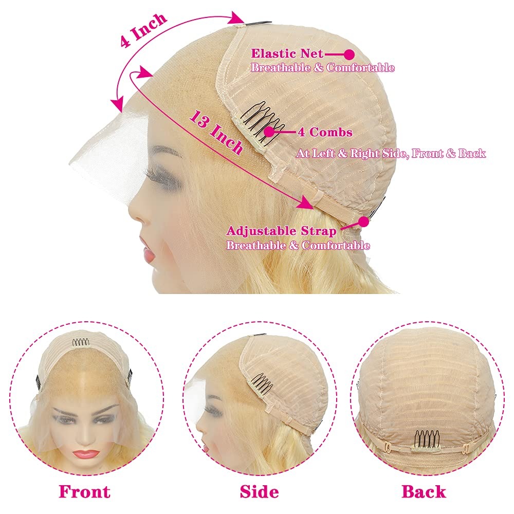 วิกผมหน้าผากลูกไม้แบบ 13x4 ผมแ - 613 Blonde Body Wave Lace Front Wig บทวิจารณ์และราคา