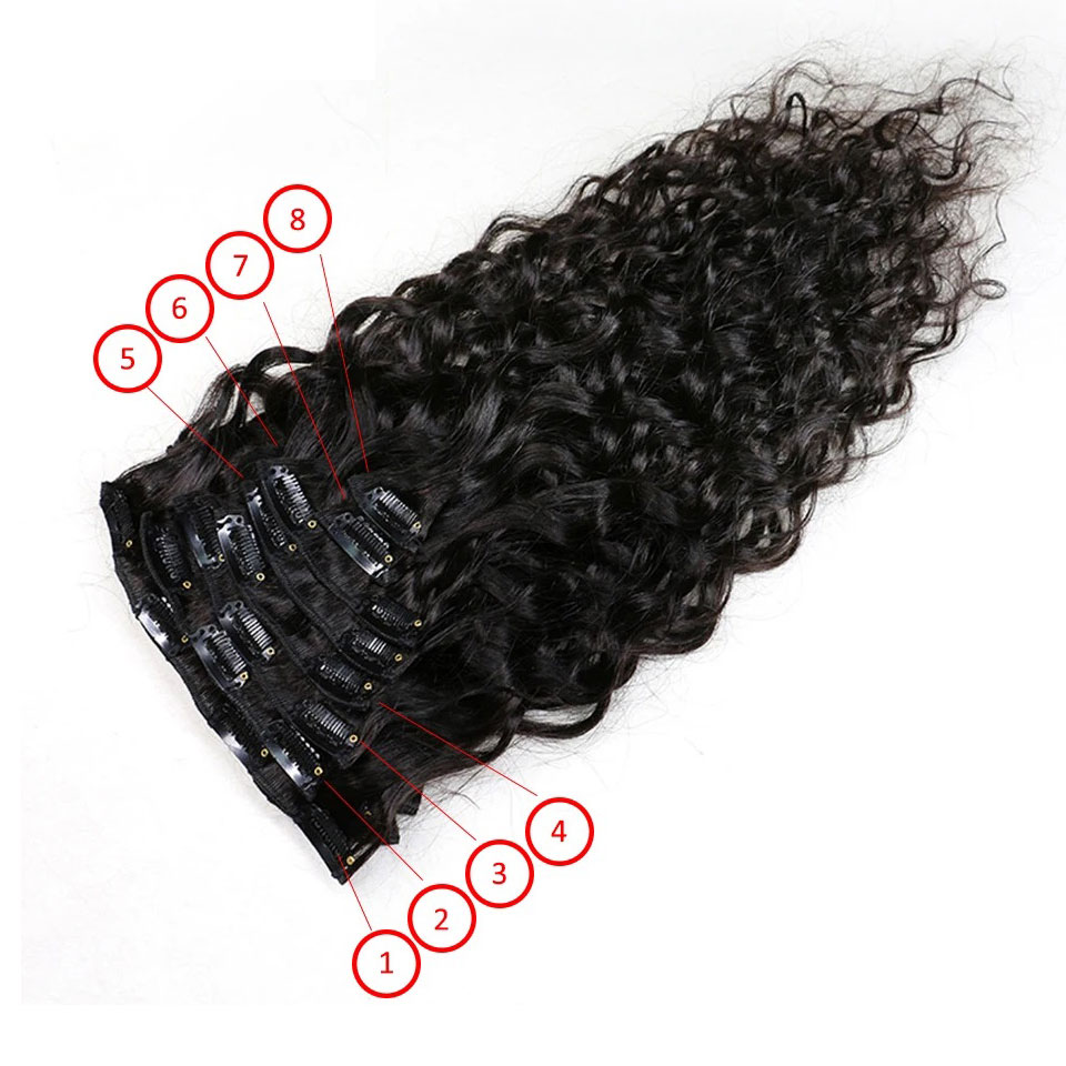 ต่อผมแบบคลิปหนีบ 8-24 นิ้ว แบบ - Seamless Clip In Hair Extensions Human Hair บทวิจารณ์และราคา