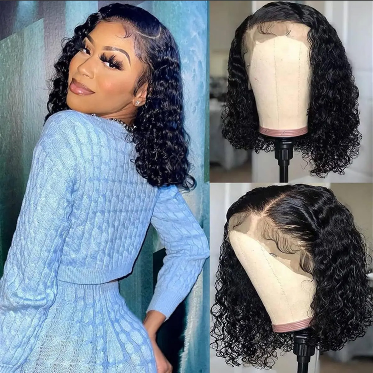 วิกผมลอนลึกจากผมแท้ ความหนาแน่ - Glueless Wear And Go Human Hair Wig บทวิจารณ์และราคา