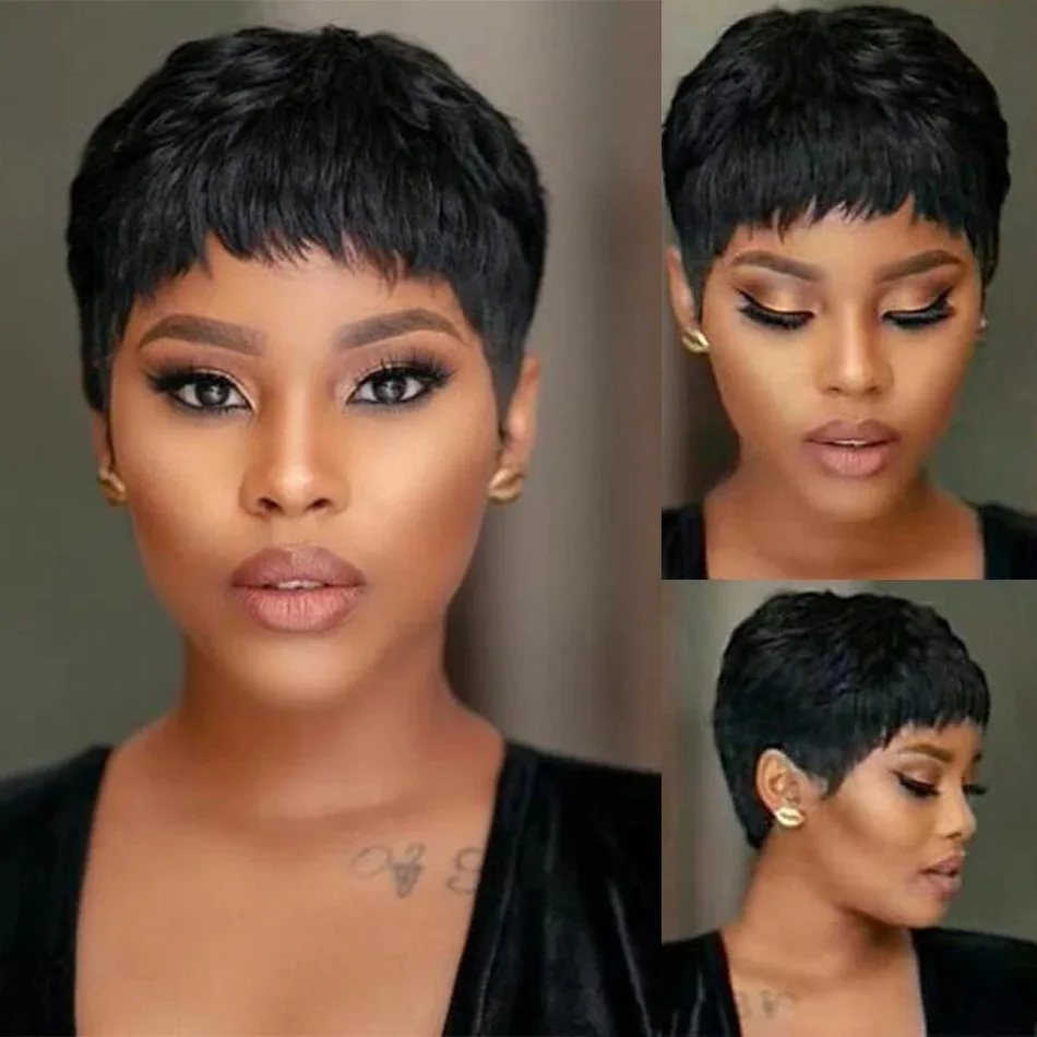 วิกผมแท้สั้น ทรงพิกซี่ ผมตรง ว - Short Pixie Cut Wig Human Hair Cheap บทวิจารณ์และราคา