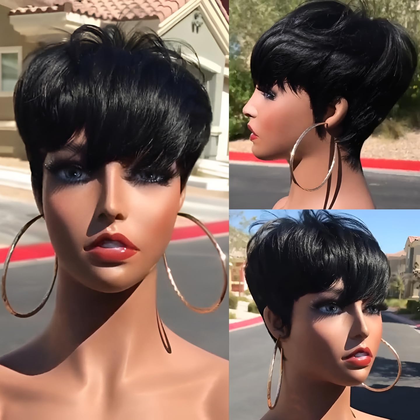 วิกผมแท้สั้น ทรงพิกซี่ ผมตรง ว - Short Pixie Cut Wig Human Hair Cheap บทวิจารณ์และราคา